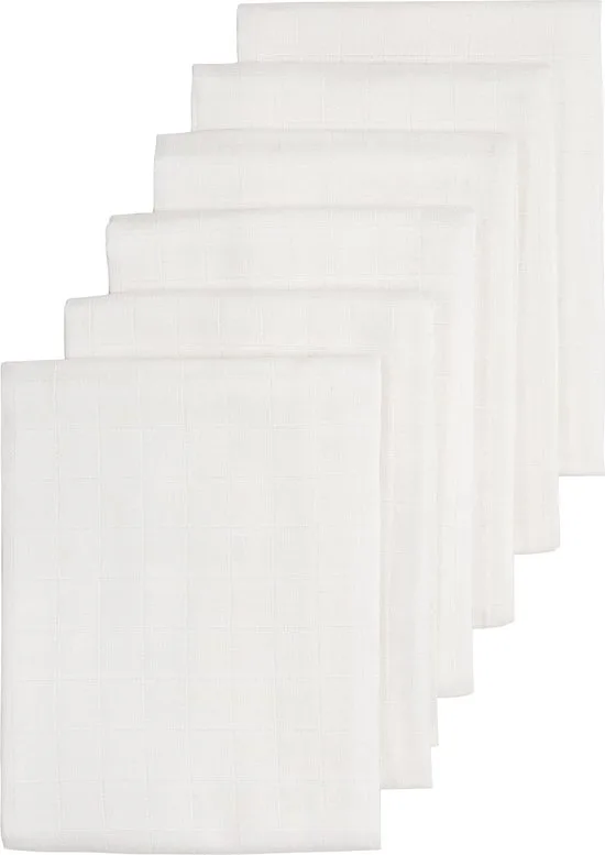 Meyco Meyco Uni Hydrofiele Doeken - 6-pack - Wit - 60x60cm